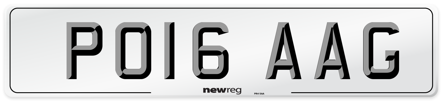PO16 AAG Number Plate from New Reg